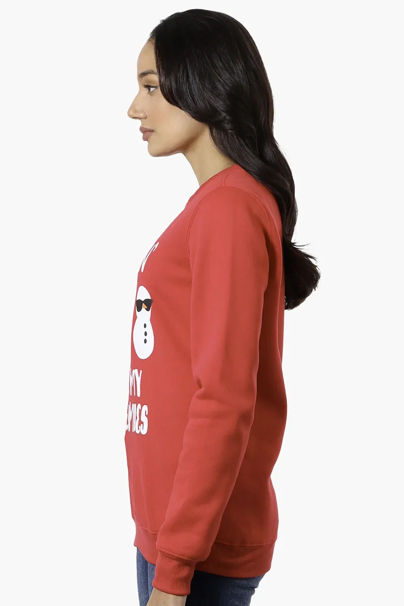 Ugly Christmas Sweater Snowmies Print Christmas Sweater - Red