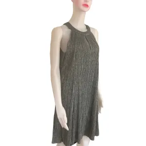 Vintage 1990s Metallic Silver Trapeze Dress