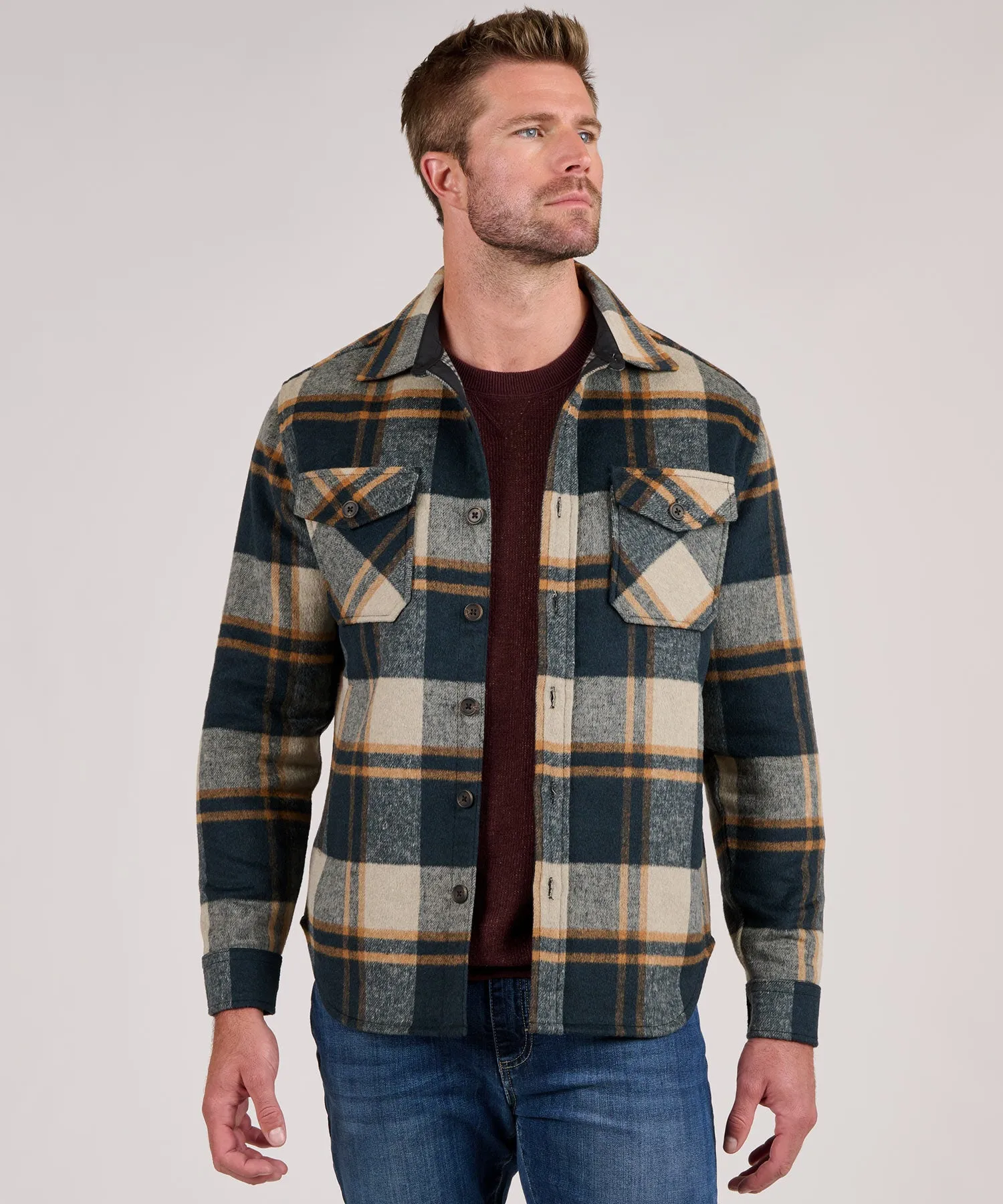 Westport Black Wool Blend Shirt Jacket