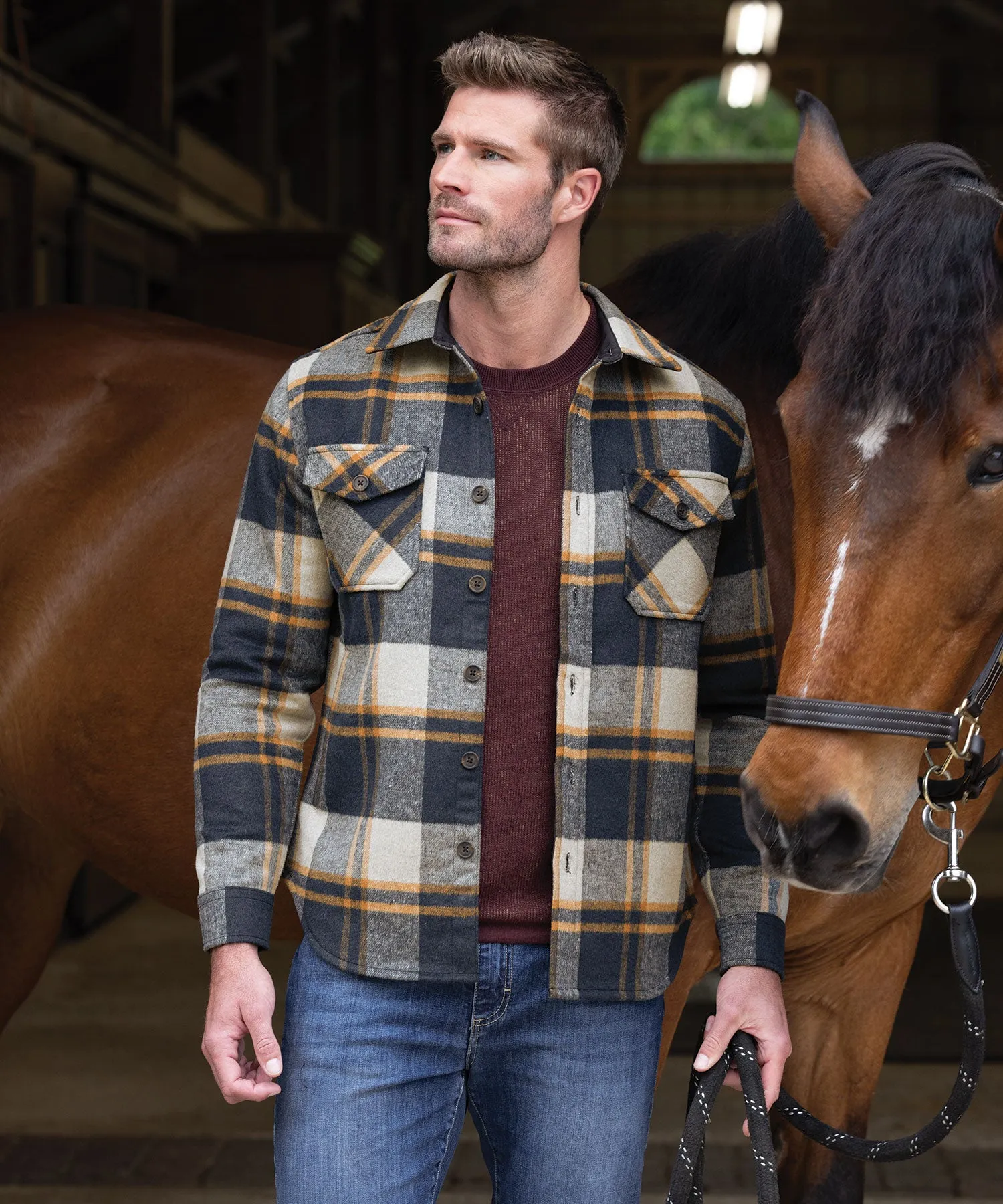 Westport Black Wool Blend Shirt Jacket