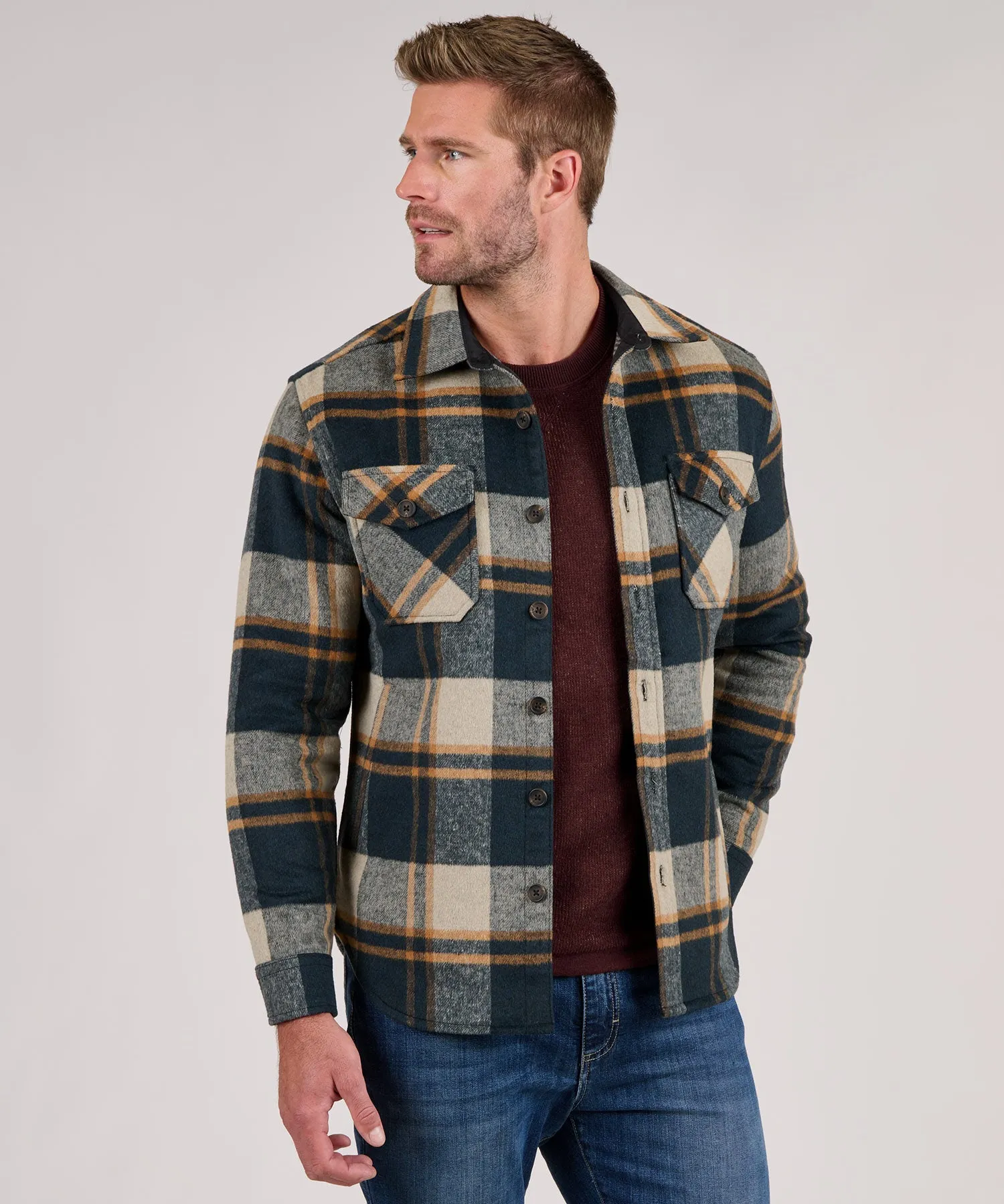 Westport Black Wool Blend Shirt Jacket
