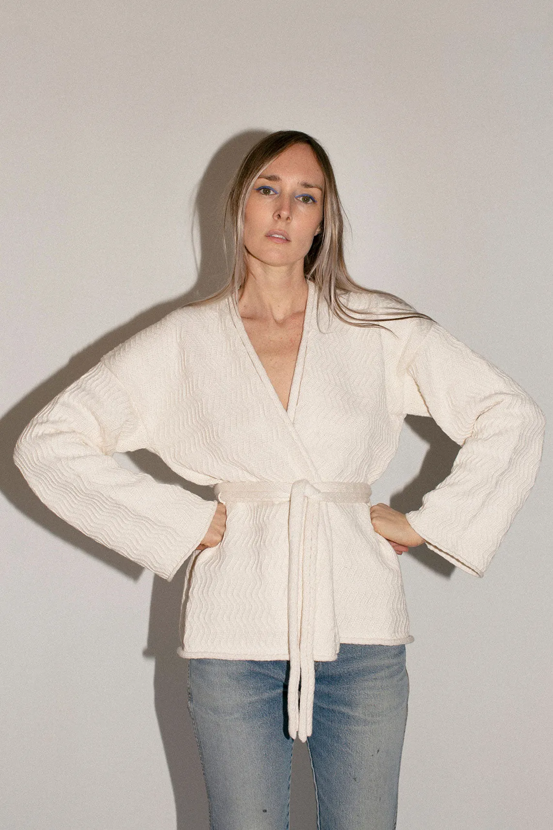 White Zig Zag Cardigan