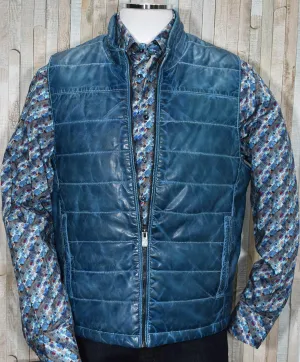 ZM108N Cali Style Navy Leather Vest